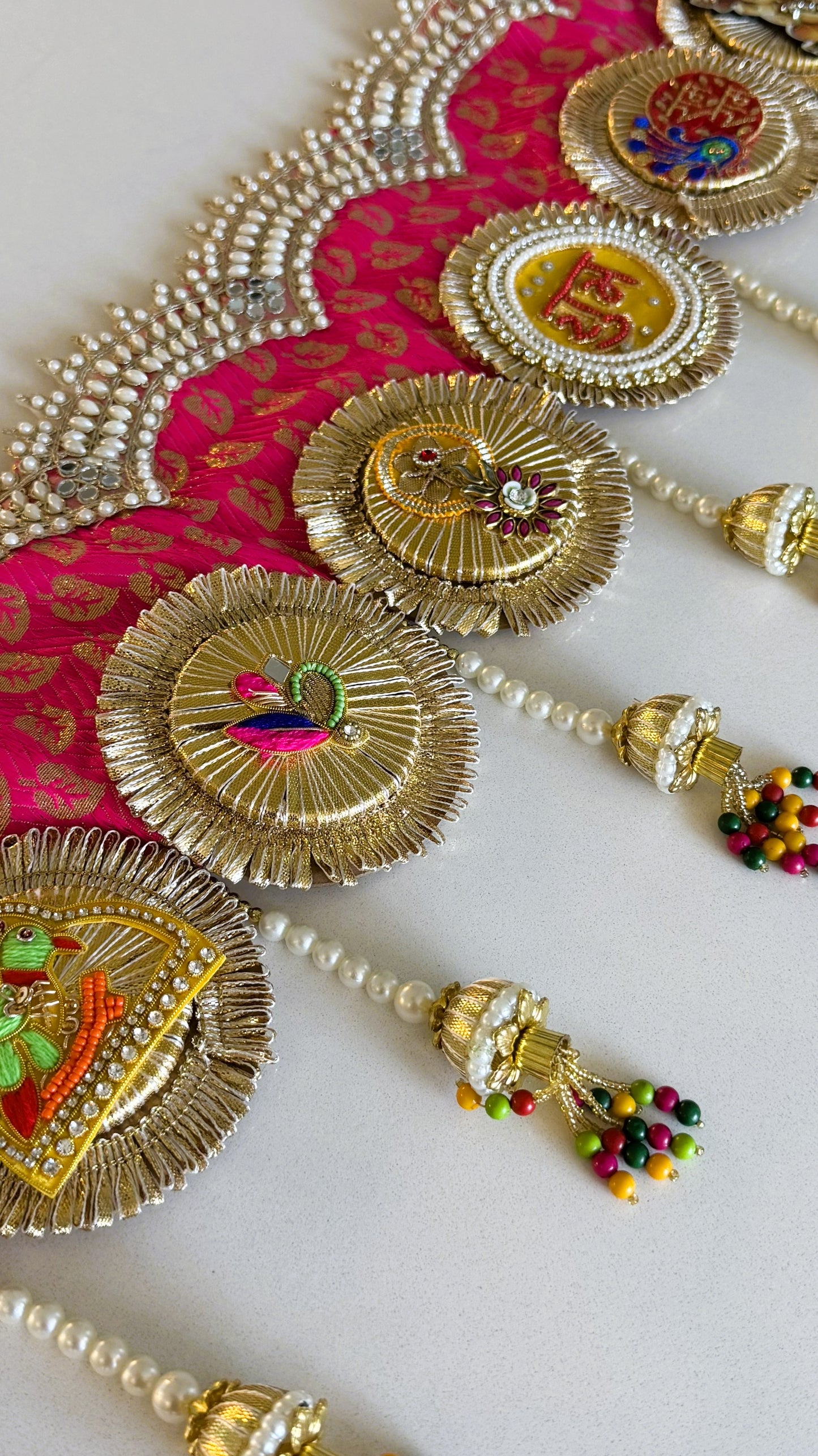 Zari Pearl Toran- Pink