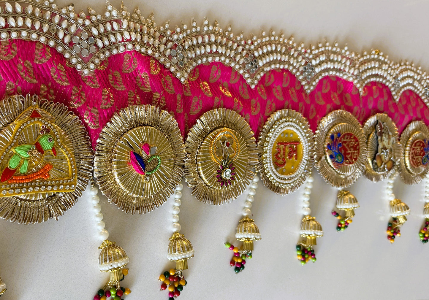 Zari Pearl Toran- Pink
