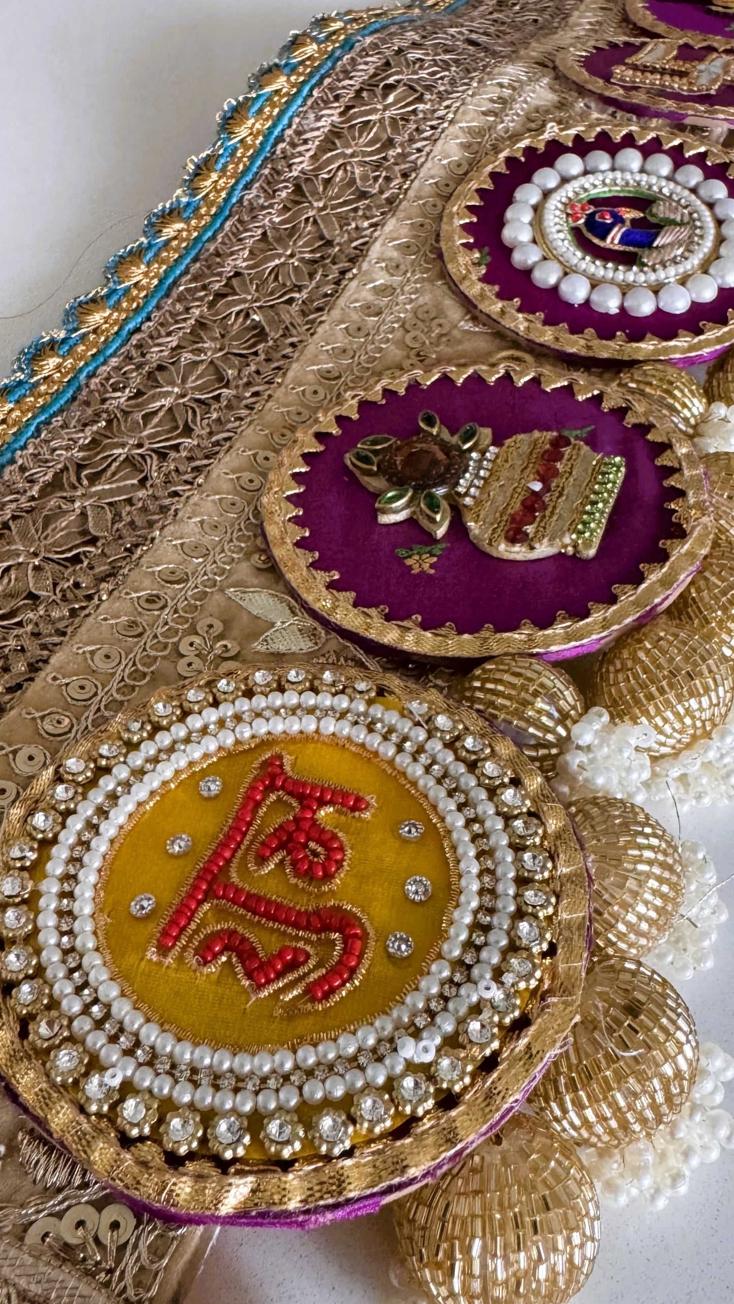 Golden Patti Toran- Lakshmi Ganesh Purple