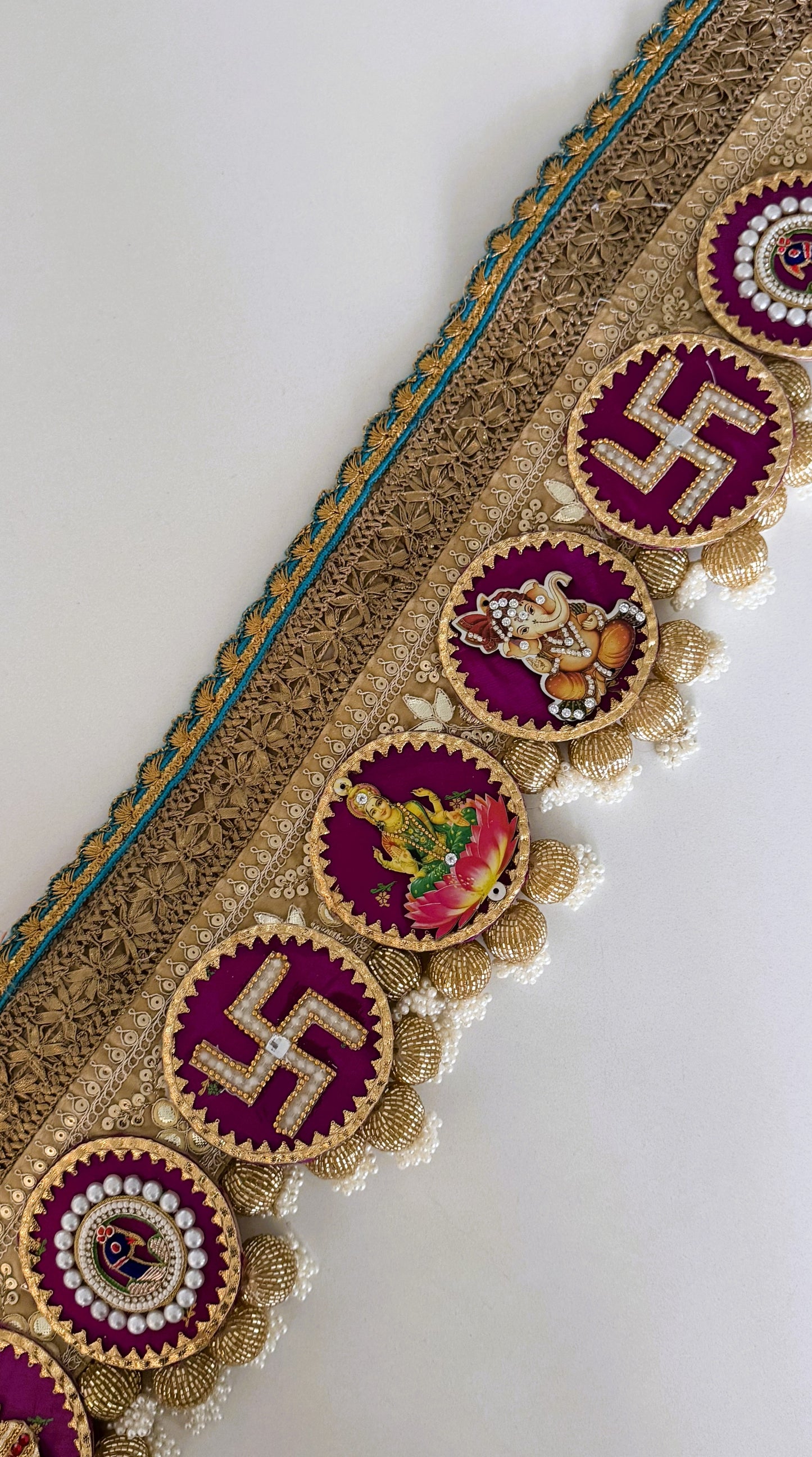 Golden Patti Toran- Lakshmi Ganesh Purple