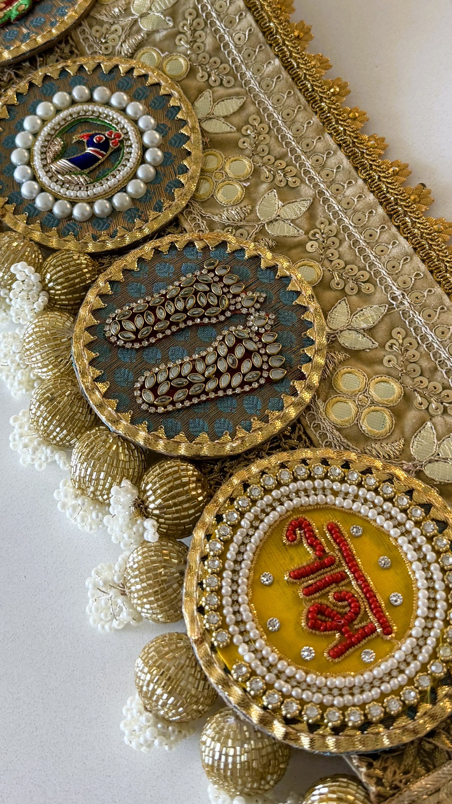 Golden Patti Toran- Lakshmi Ganesh SkyBlue