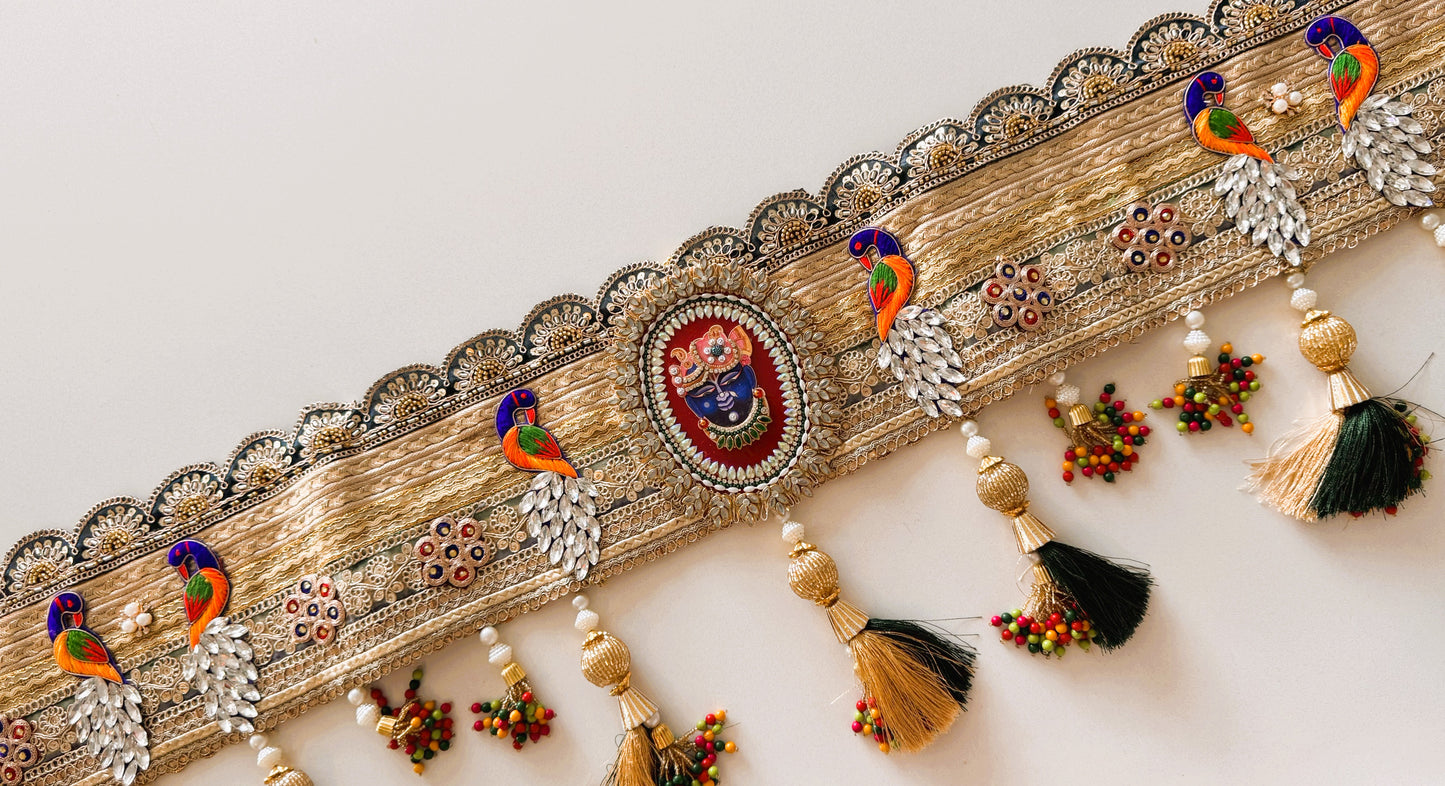 Golden Patti Toran- Diamond Peacock ShrinathJi