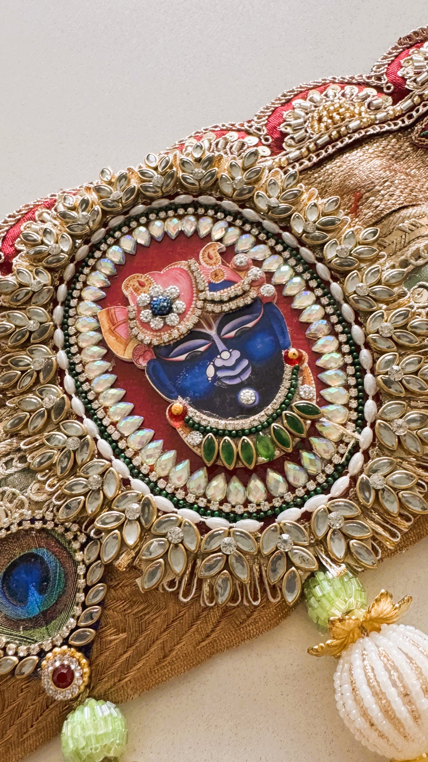Golden Patti Toran- Gulabi Peacock ShrinathJi