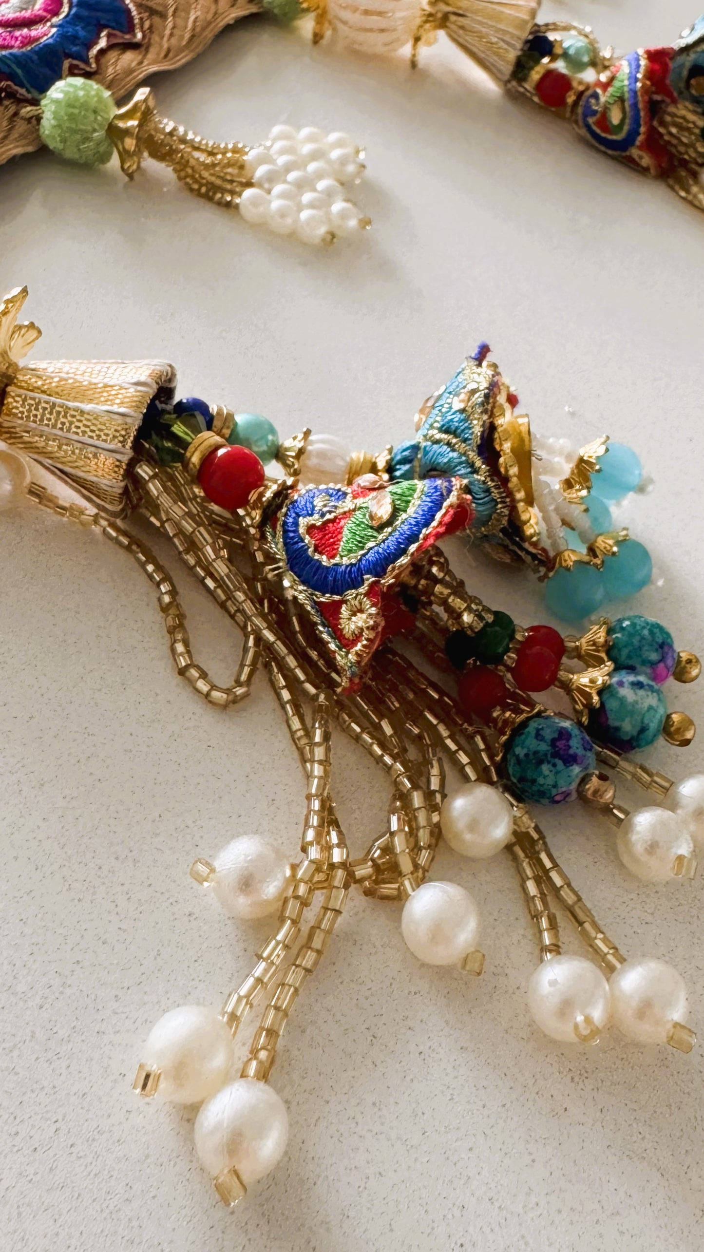 Golden Patti Toran- Gulabi Peacock ShrinathJi