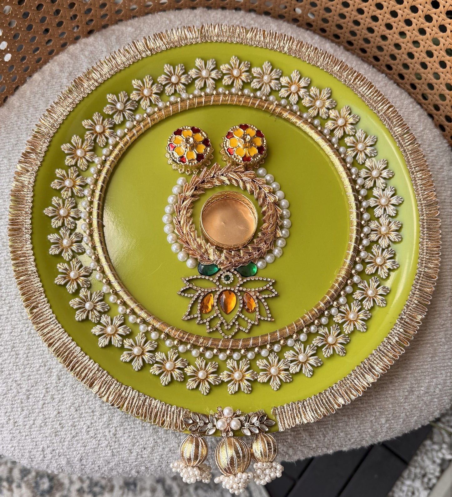 Decorative Plate for Rakhi- Green1