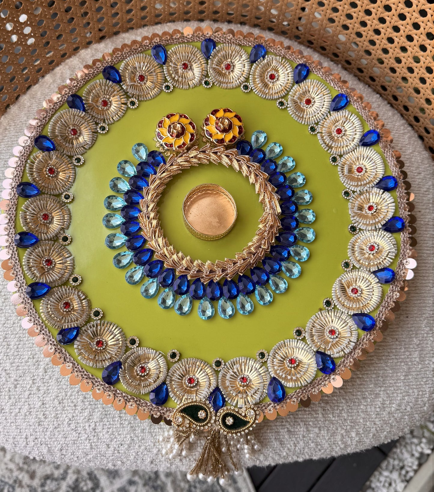 Decorative Plate for Rakhi- Green2
