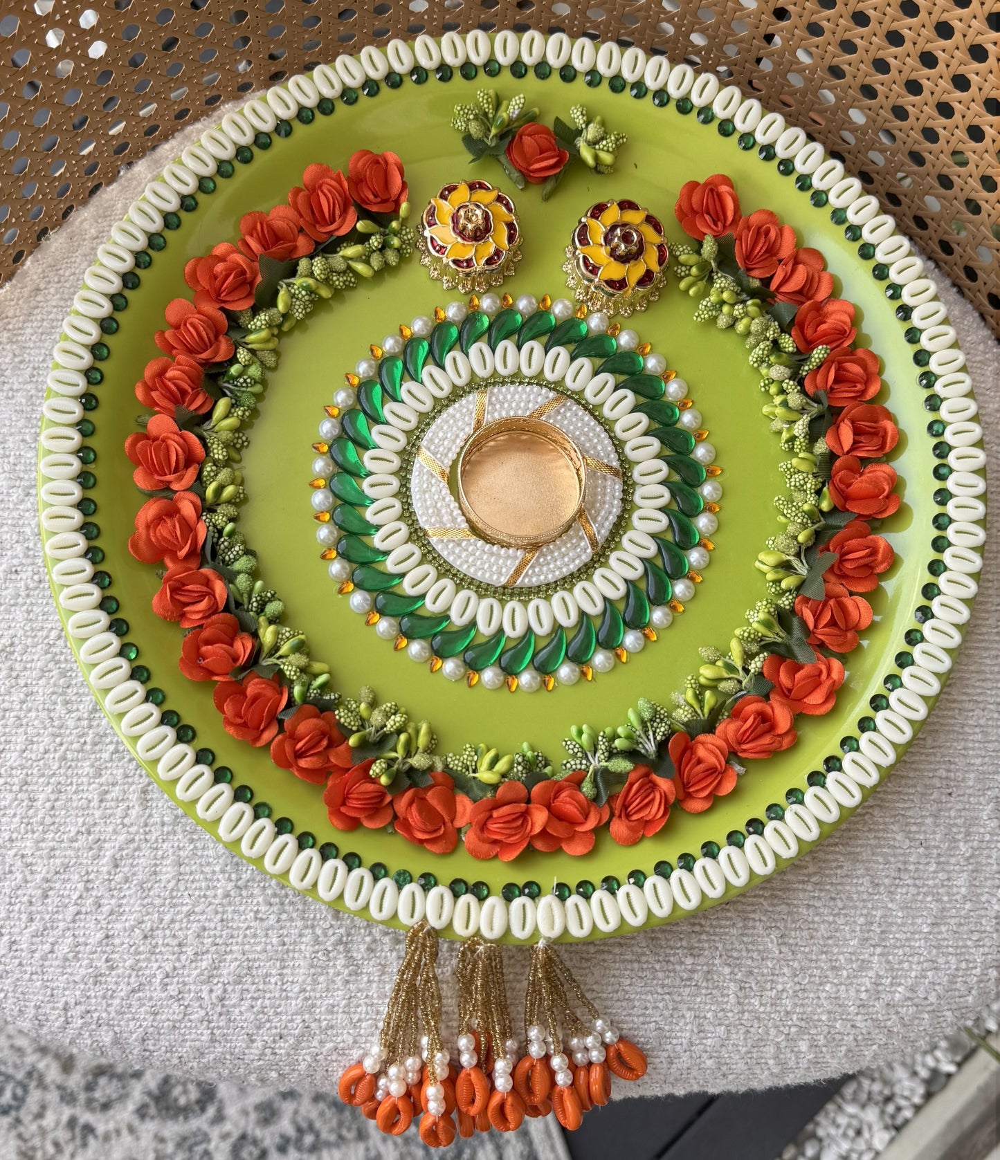 Decorative Plate for Rakhi- Green3