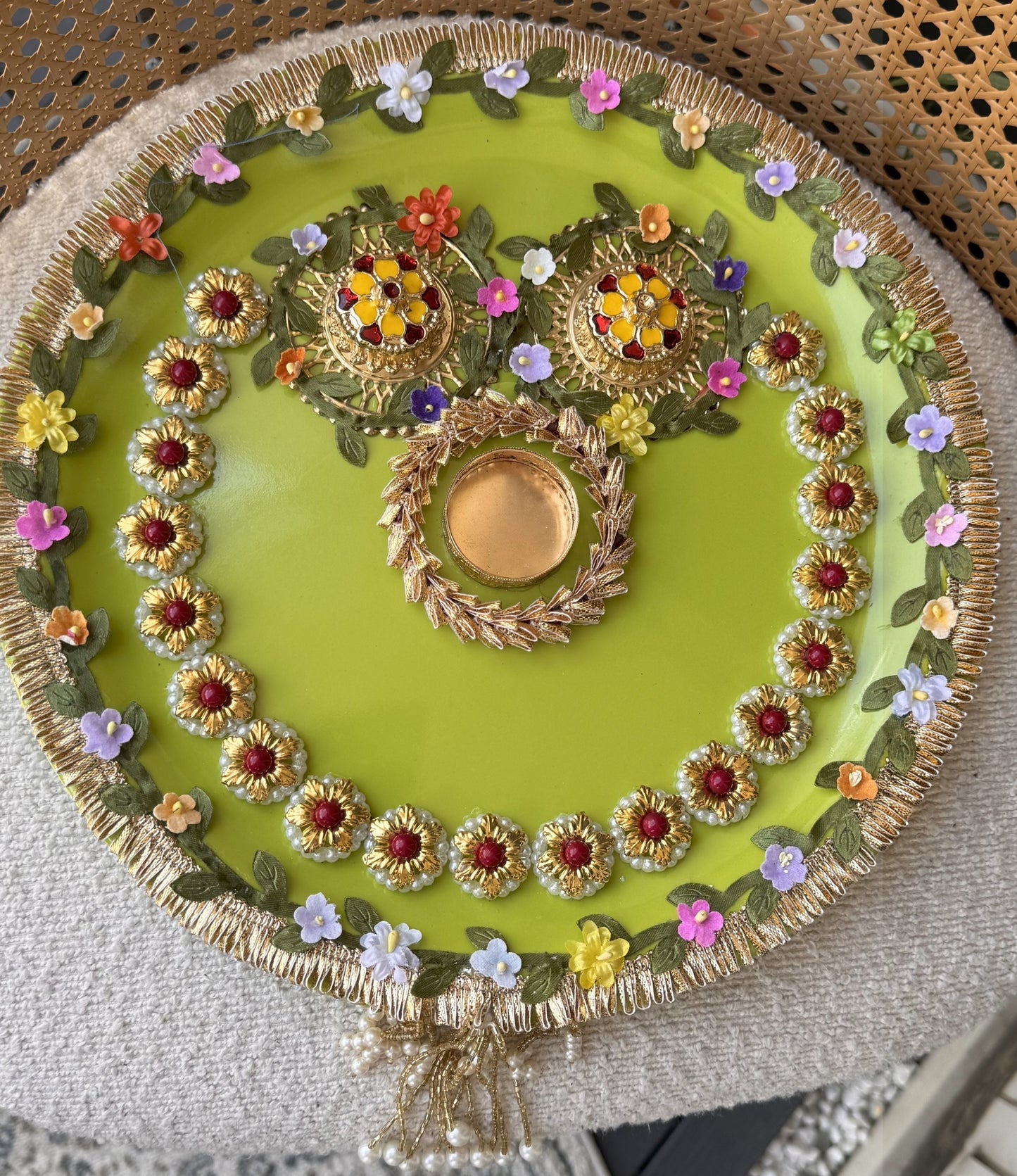 Decorative Plate for Rakhi- Green4