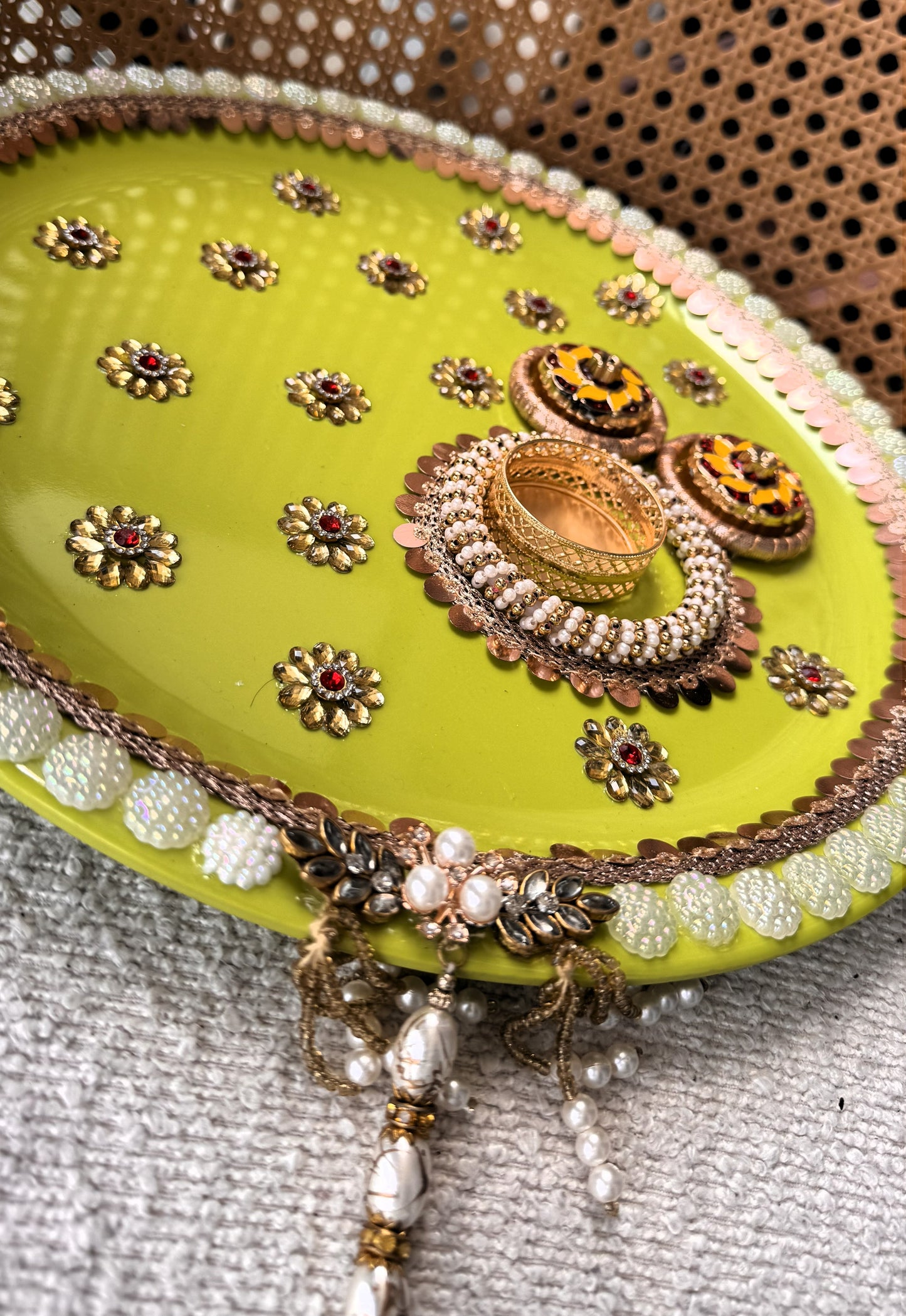 Decorative Plate for Rakhi- Green 8