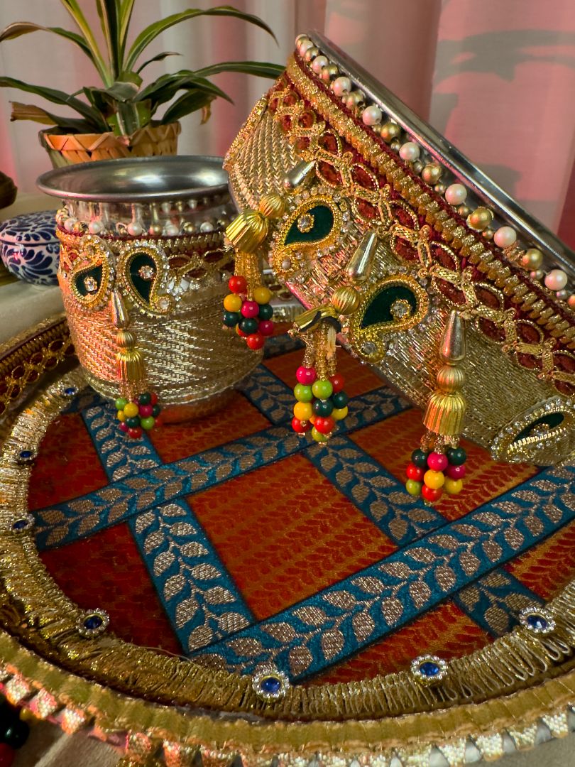 Heritage Checkered Karva Chauth Set