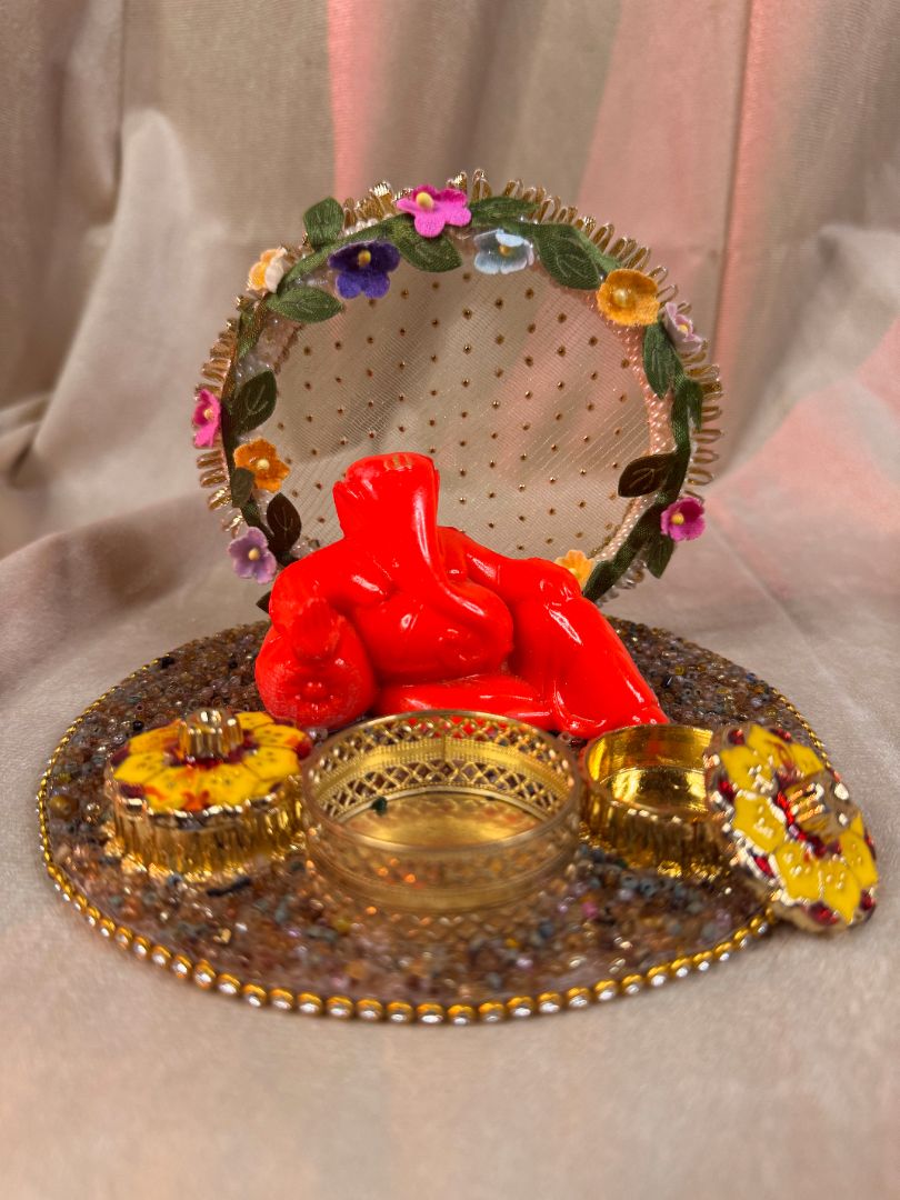 Mini Ganpati Pandal with Floral Arc 5