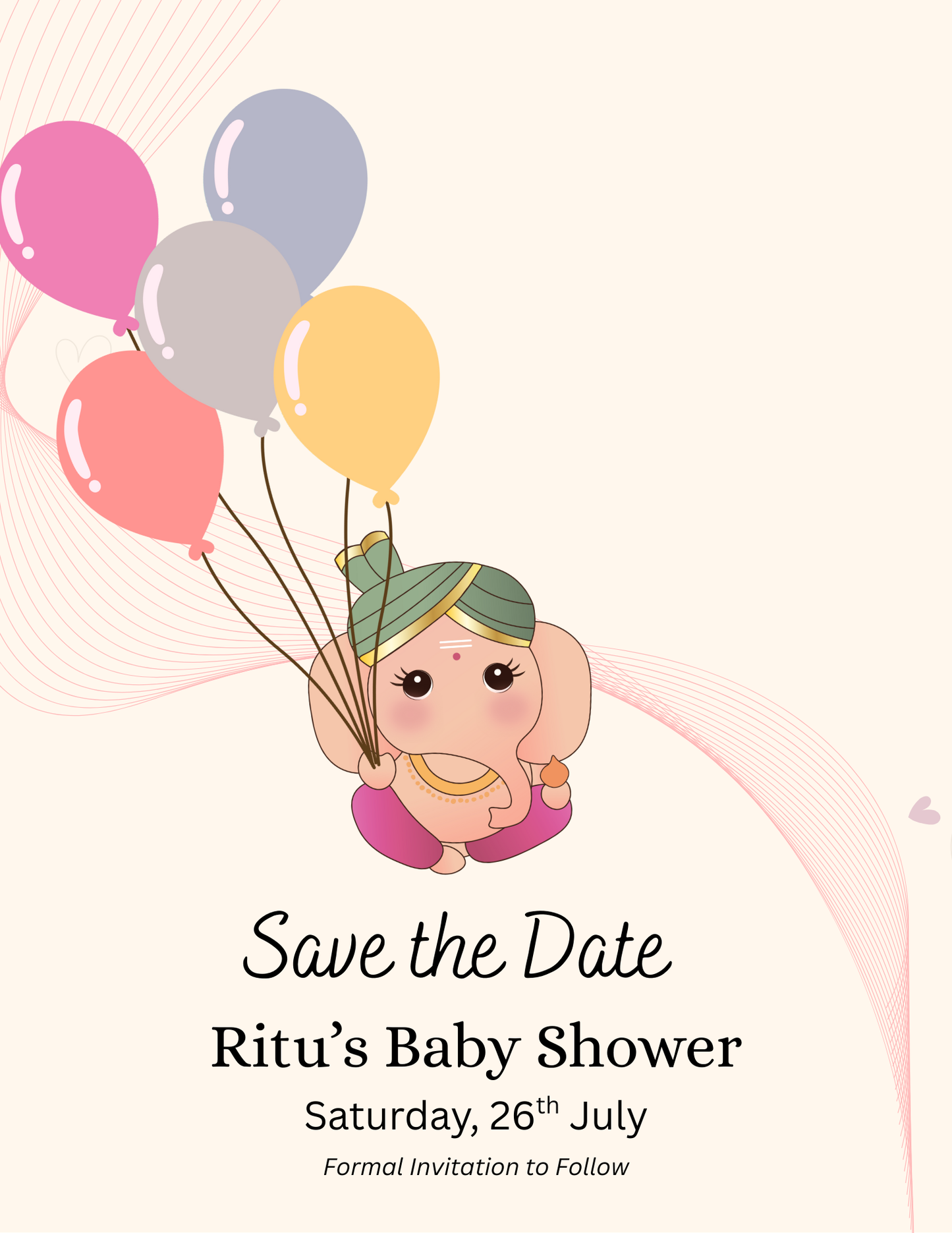 Happy Ganpati- Baby Shower Invite