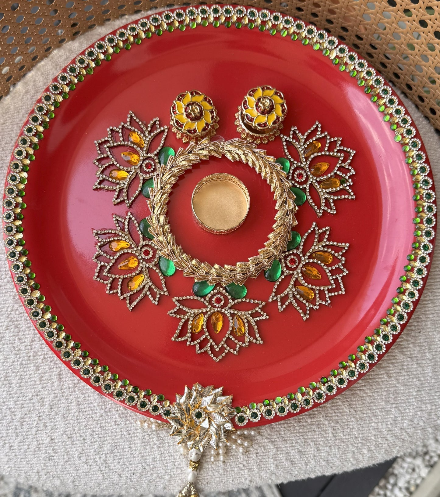 Decorative Plate for Rakhi- Red11