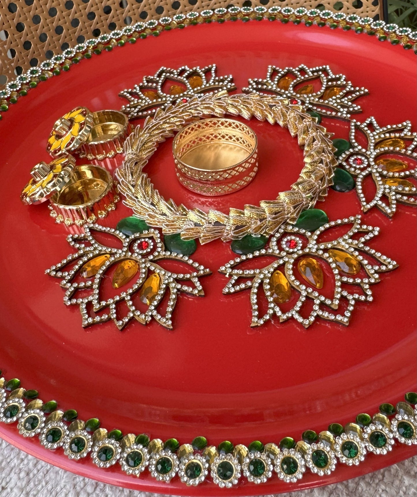 Decorative Plate for Rakhi- Red11