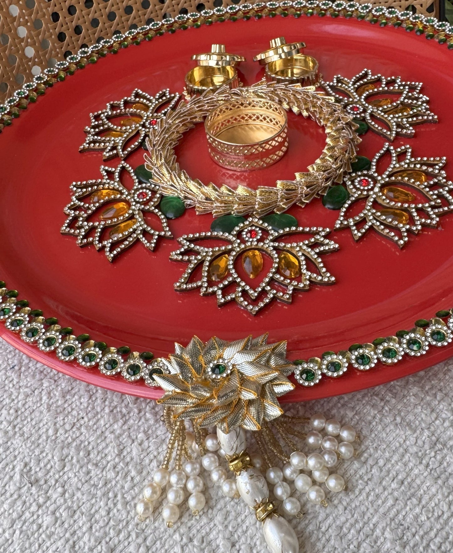 Decorative Plate for Rakhi- Red11