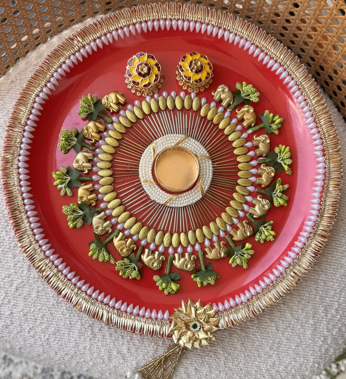 Decorative Plate for Rakhi- Red14