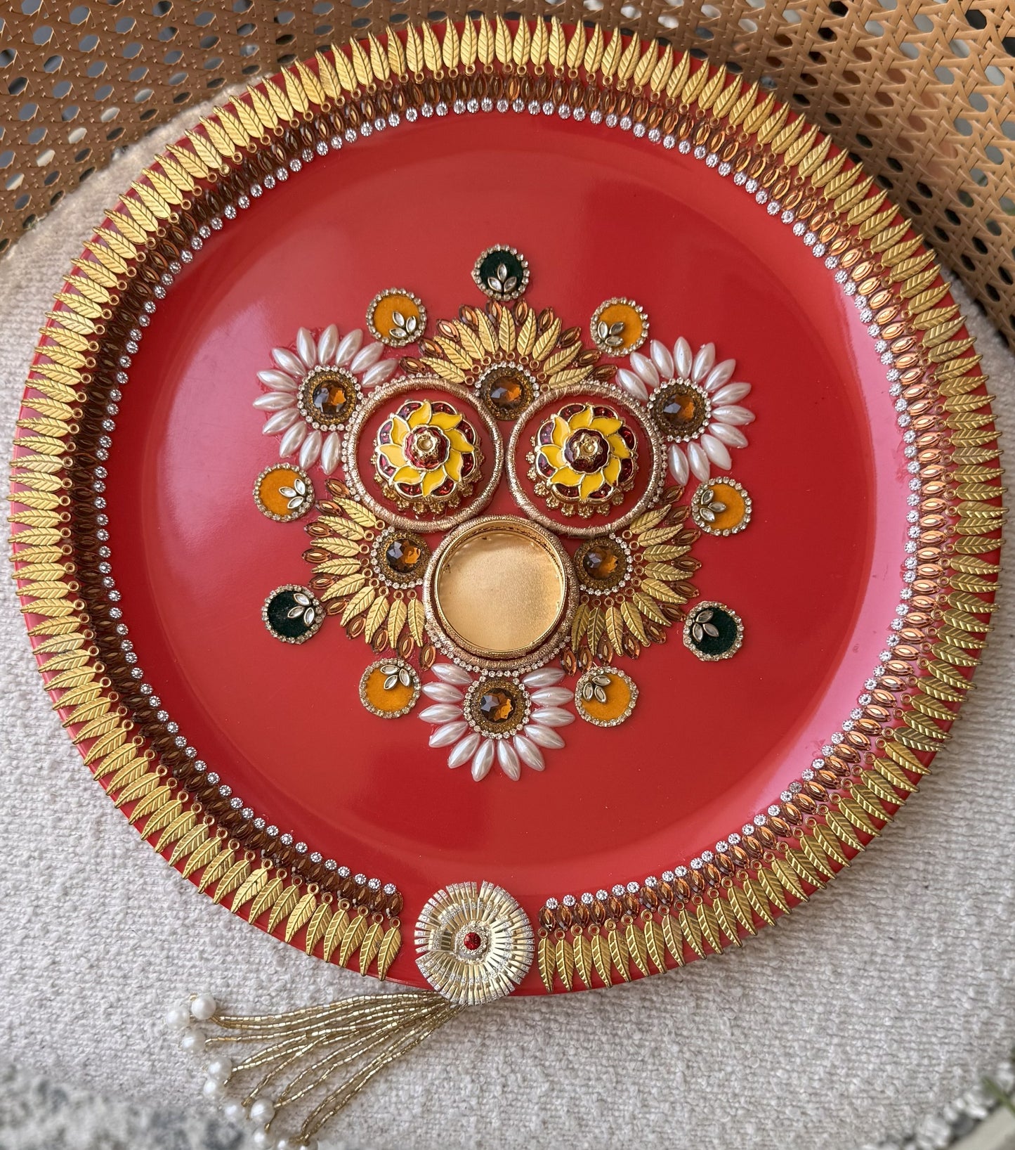 Decorative Plate for Rakhi- Red15