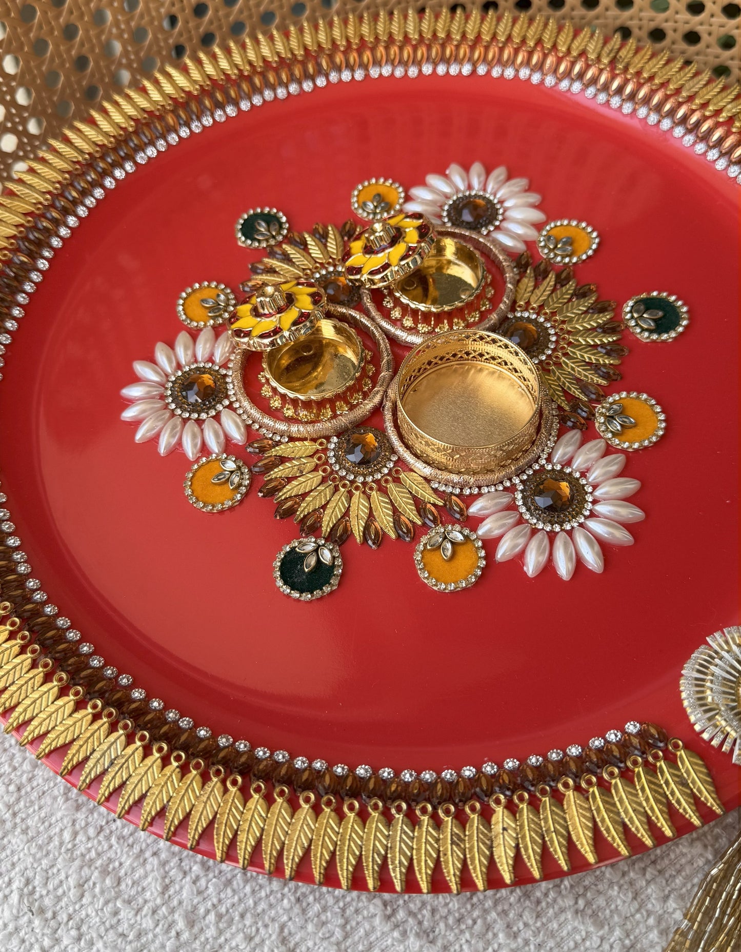 Decorative Plate for Rakhi- Red15
