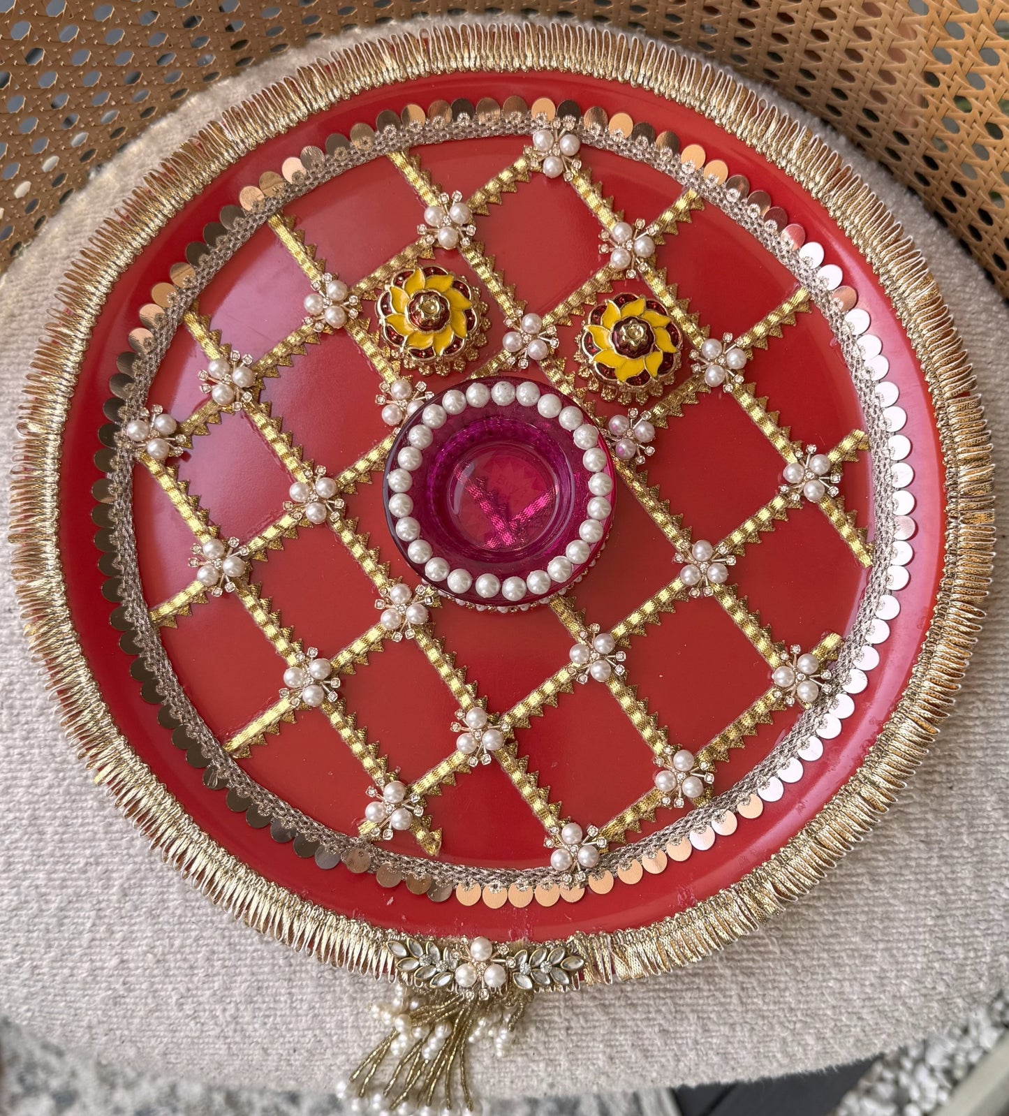 Decorative Plate for Rakhi- Red16
