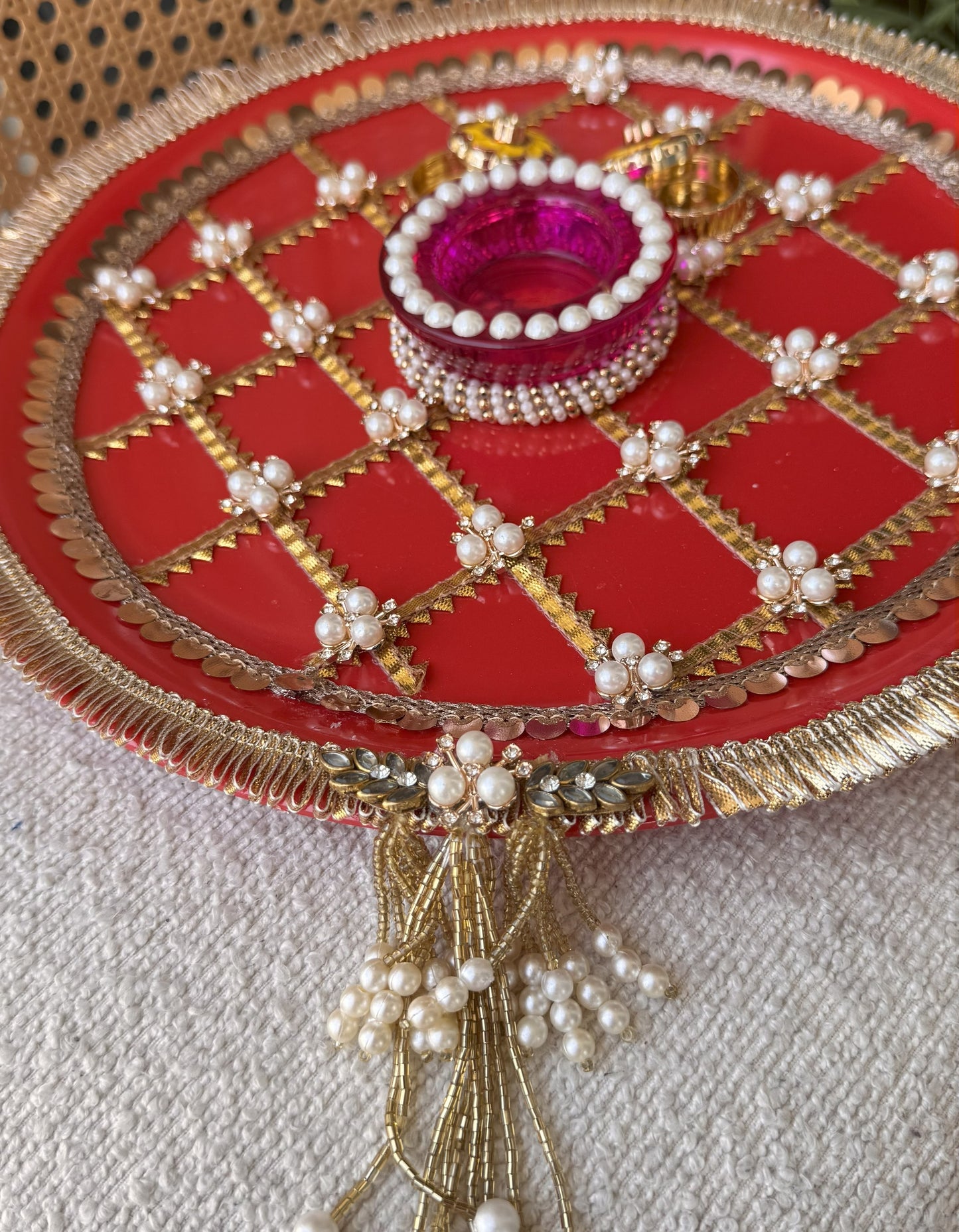Decorative Plate for Rakhi- Red16
