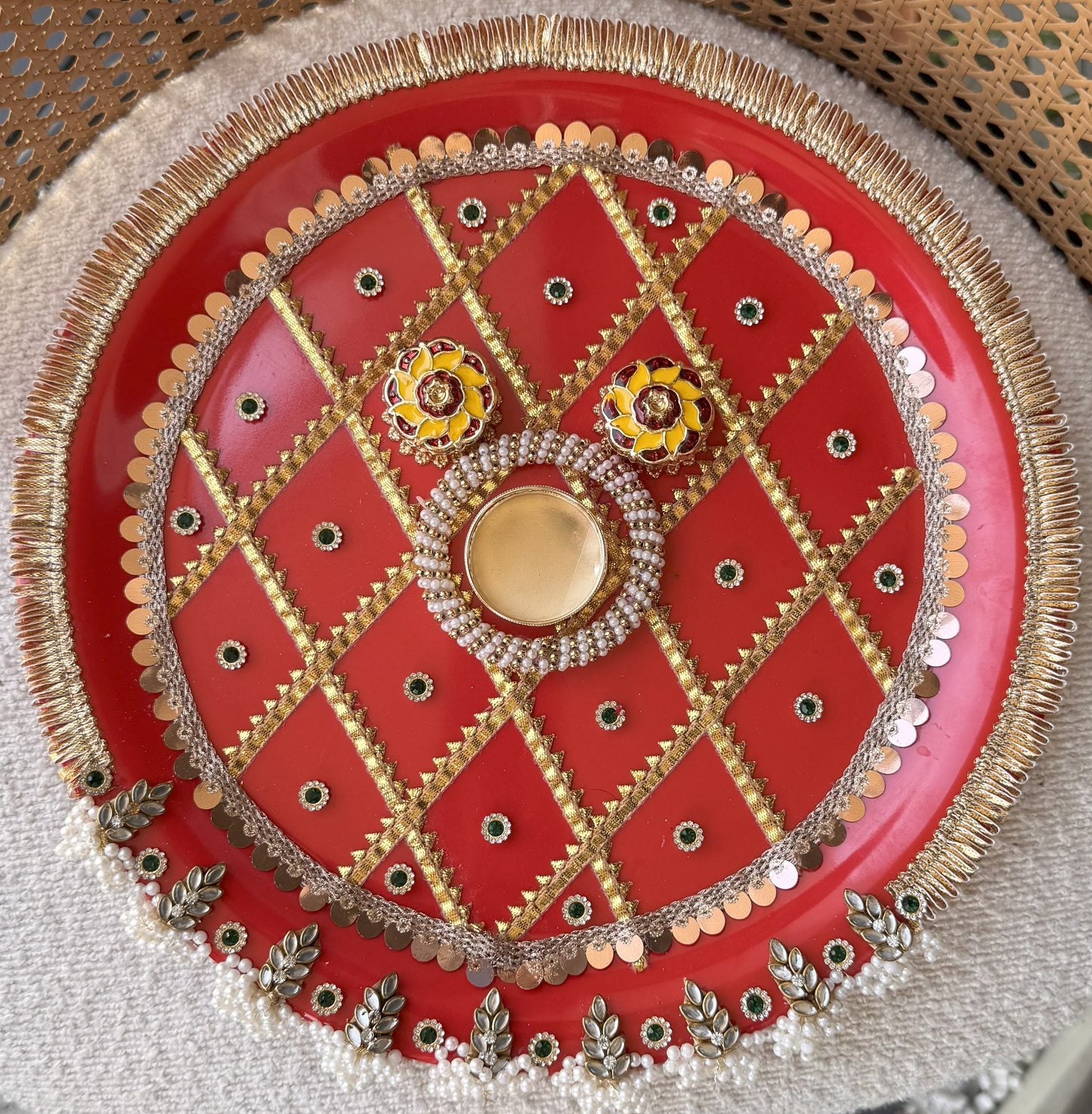 Decorative Plate for Rakhi- Red17