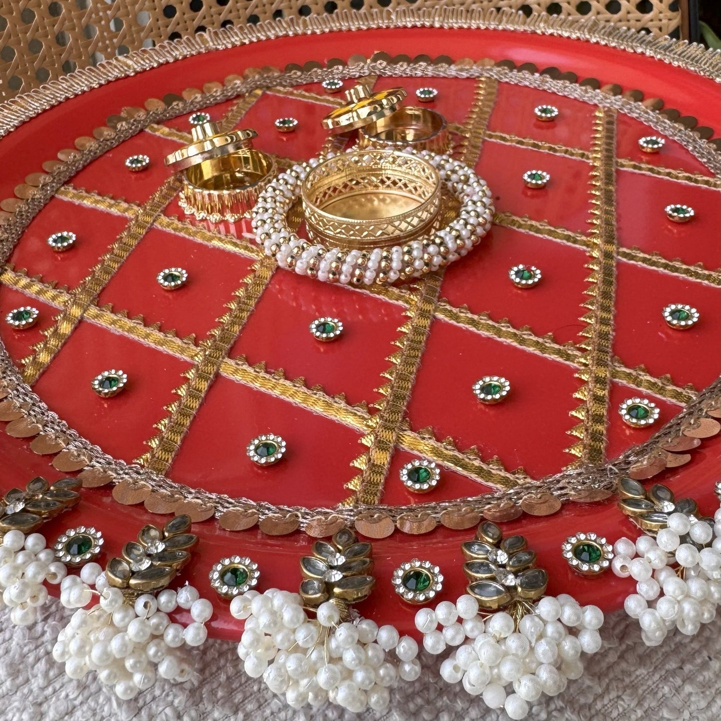 Decorative Plate for Rakhi- Red17