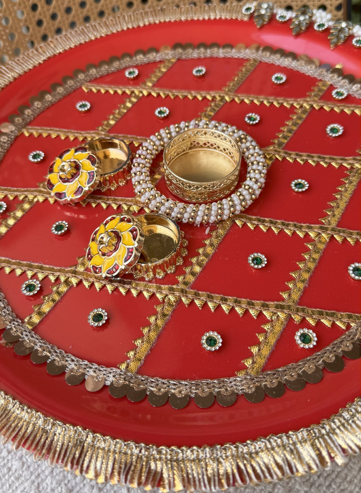 Decorative Plate for Rakhi- Red17