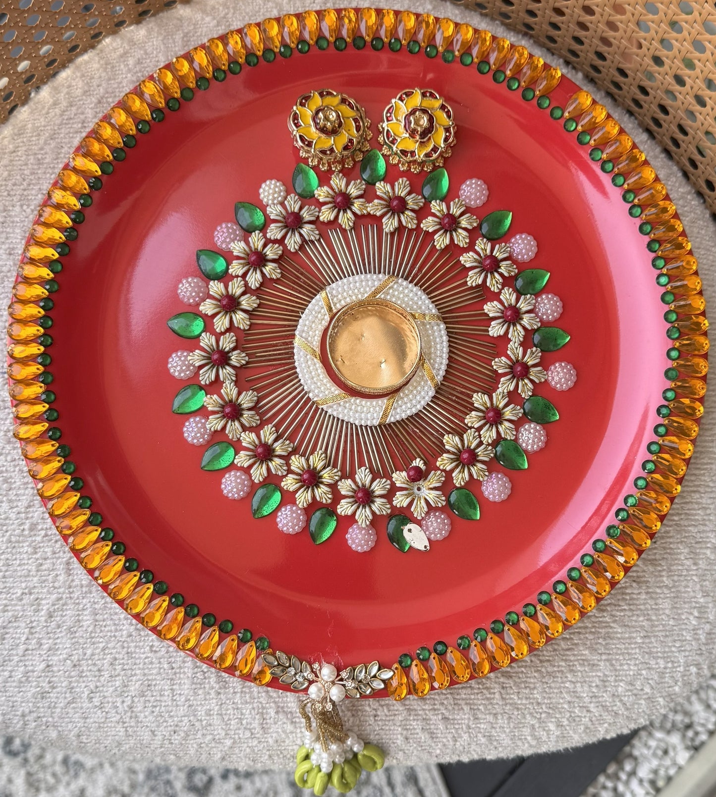 Decorative Plate for Rakhi- Red18
