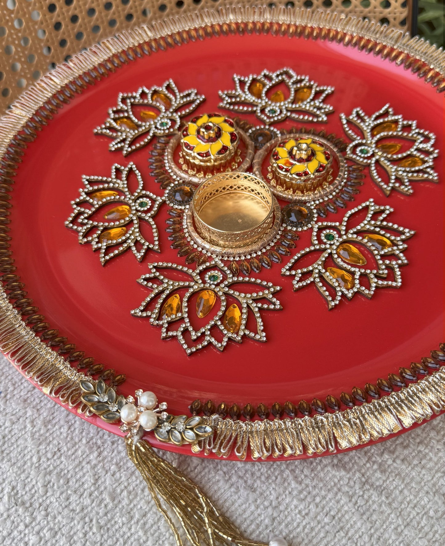 Decorative Plate for Rakhi- Red23