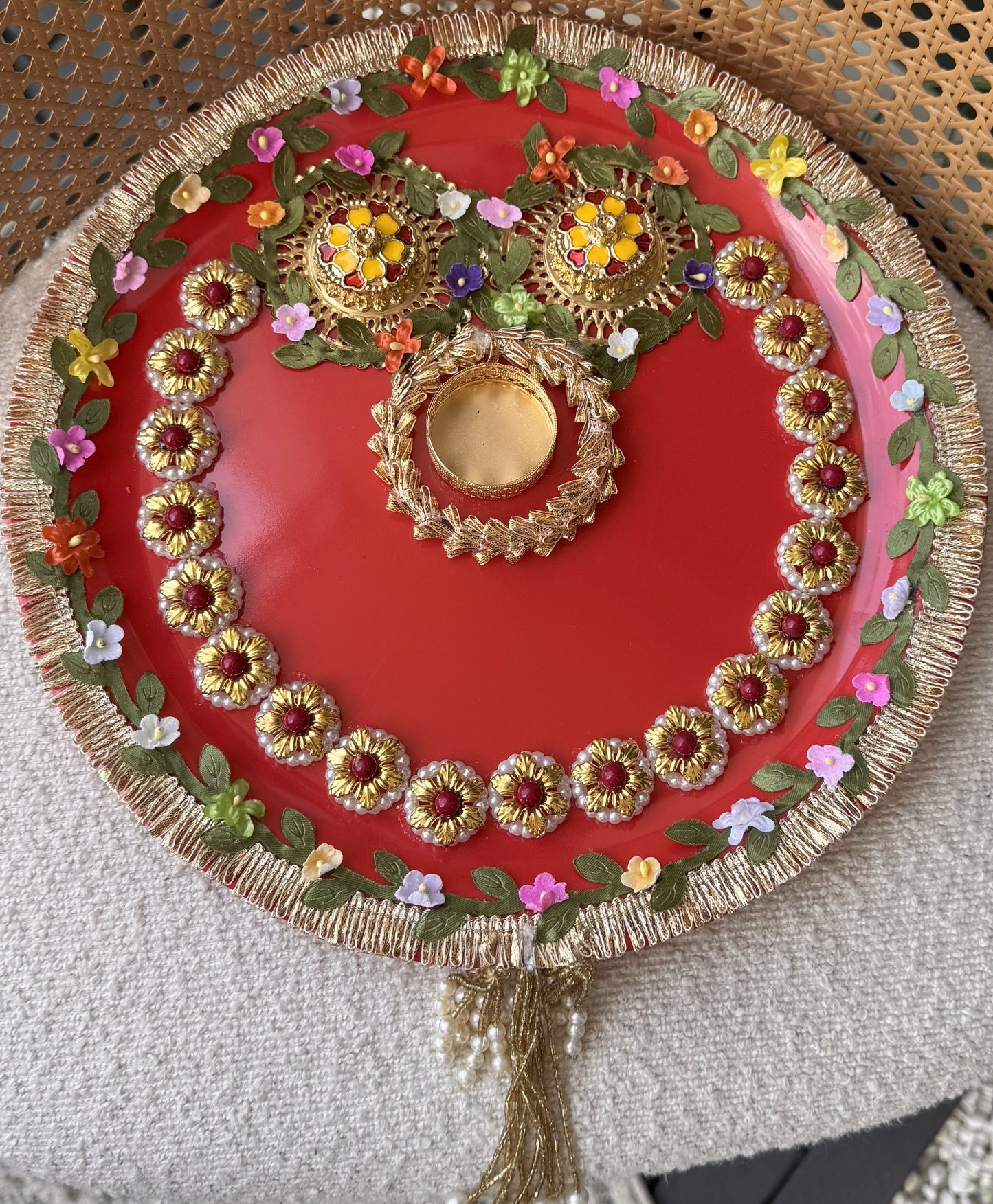 Decorative Plate for Rakhi- Red8