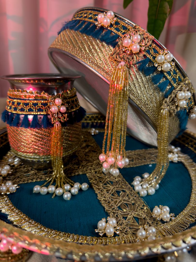 Regal Teal Karva Chauth Set