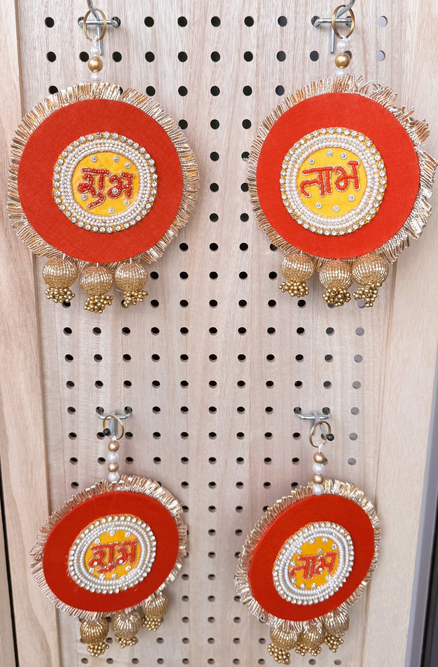 Shubh Labh Red Wall Hanging (Pack of 2)