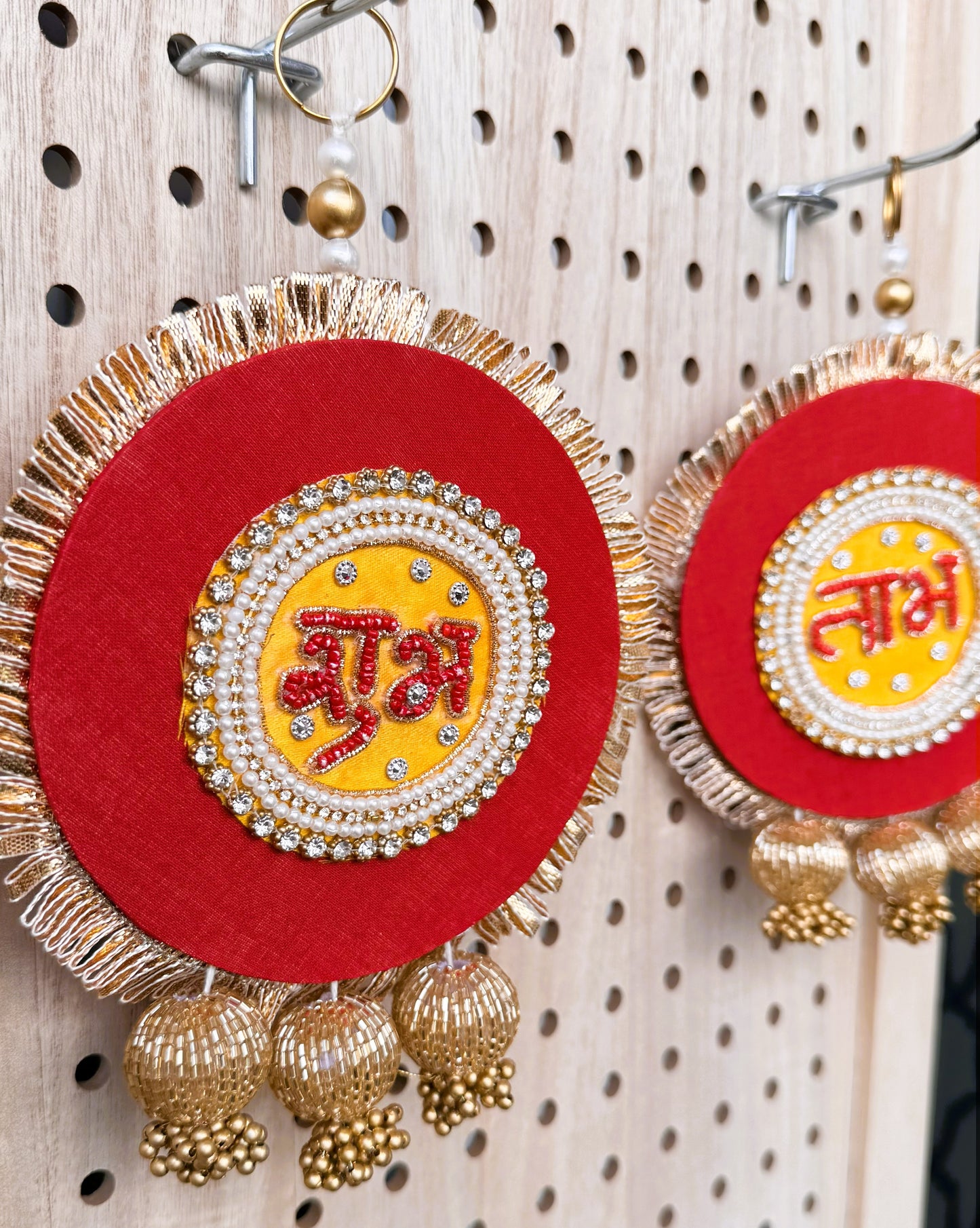 Shubh Labh Red Wall Hanging (Pack of 2)