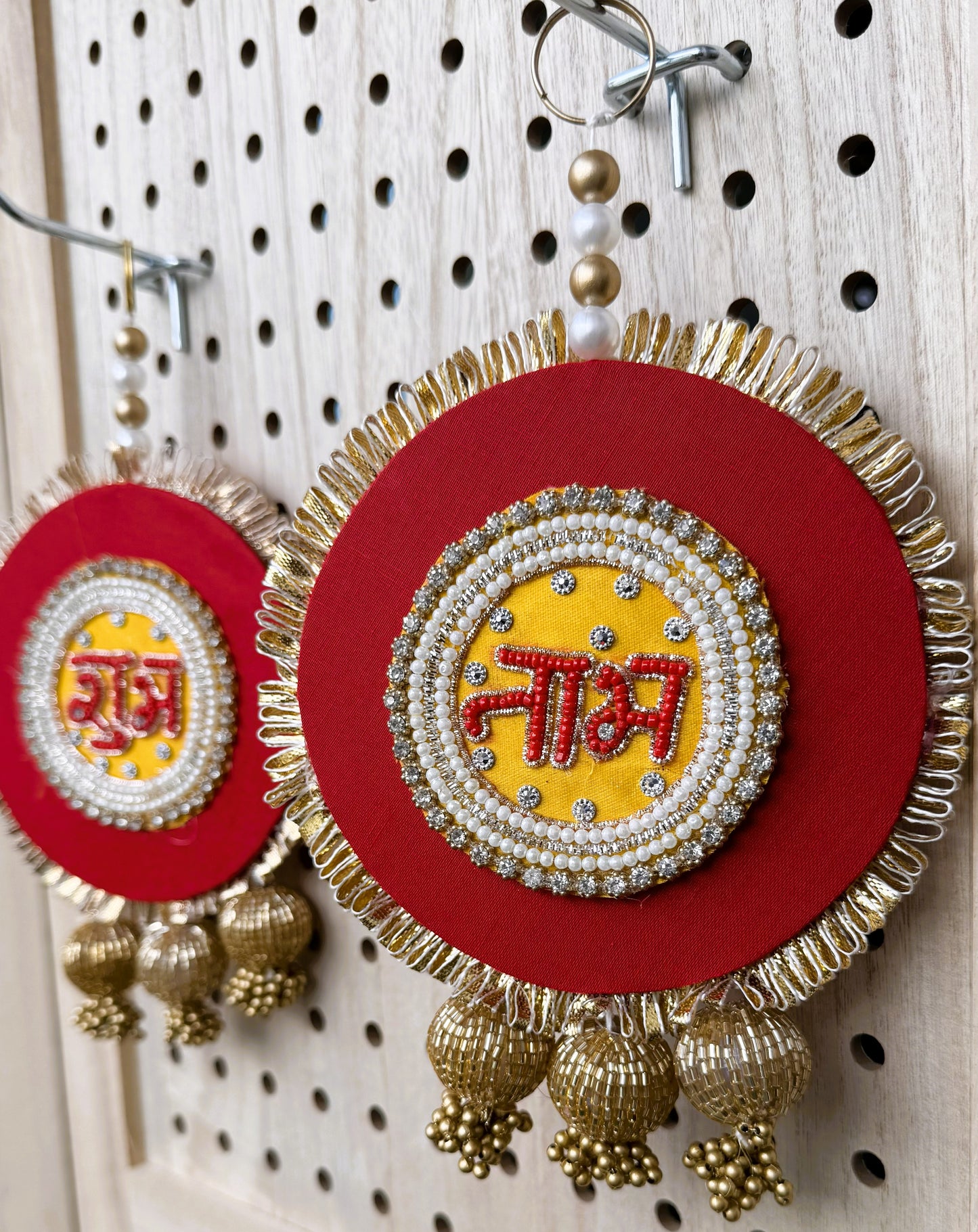Shubh Labh Red Wall Hanging (Pack of 2)
