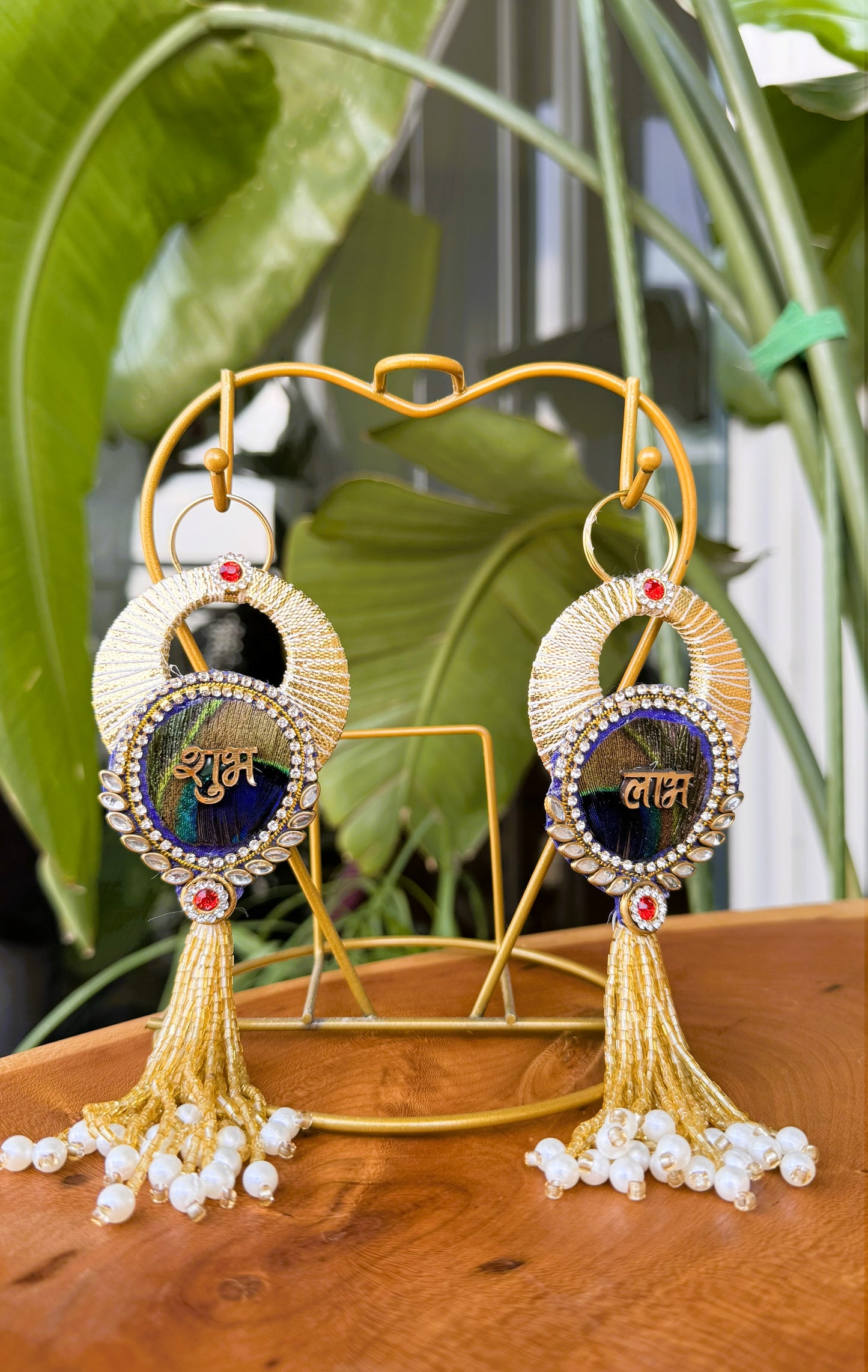Peacock Shubh Labh Wall Hanging (Pack of 2)