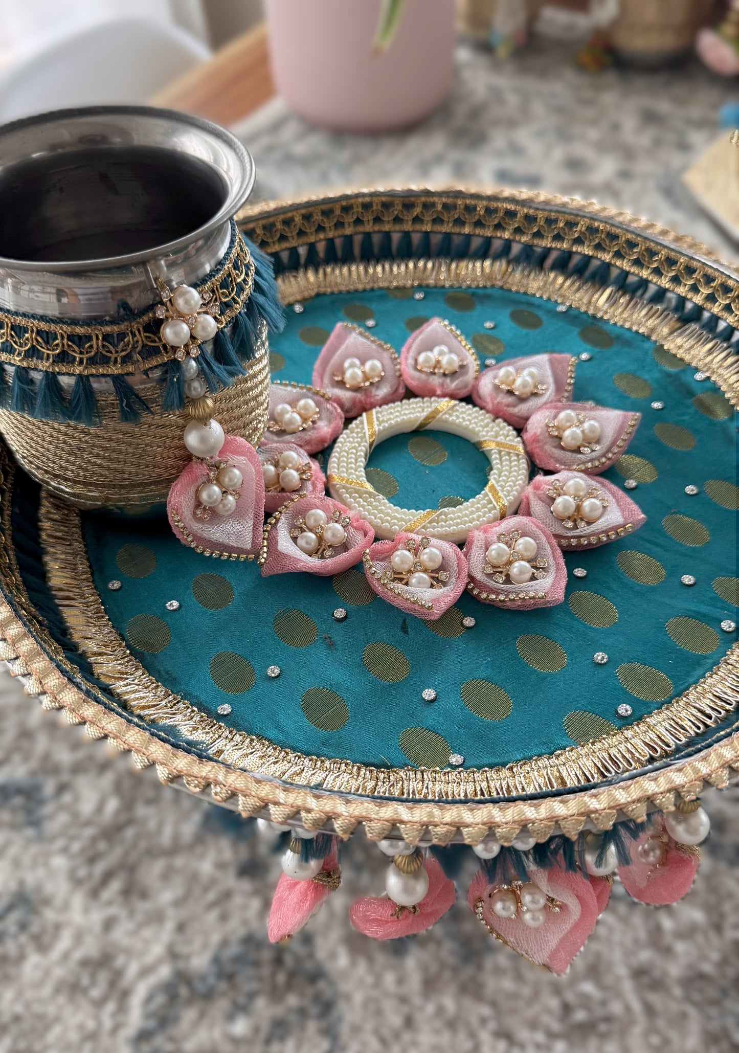 Teal Mist Karva Chauth Set