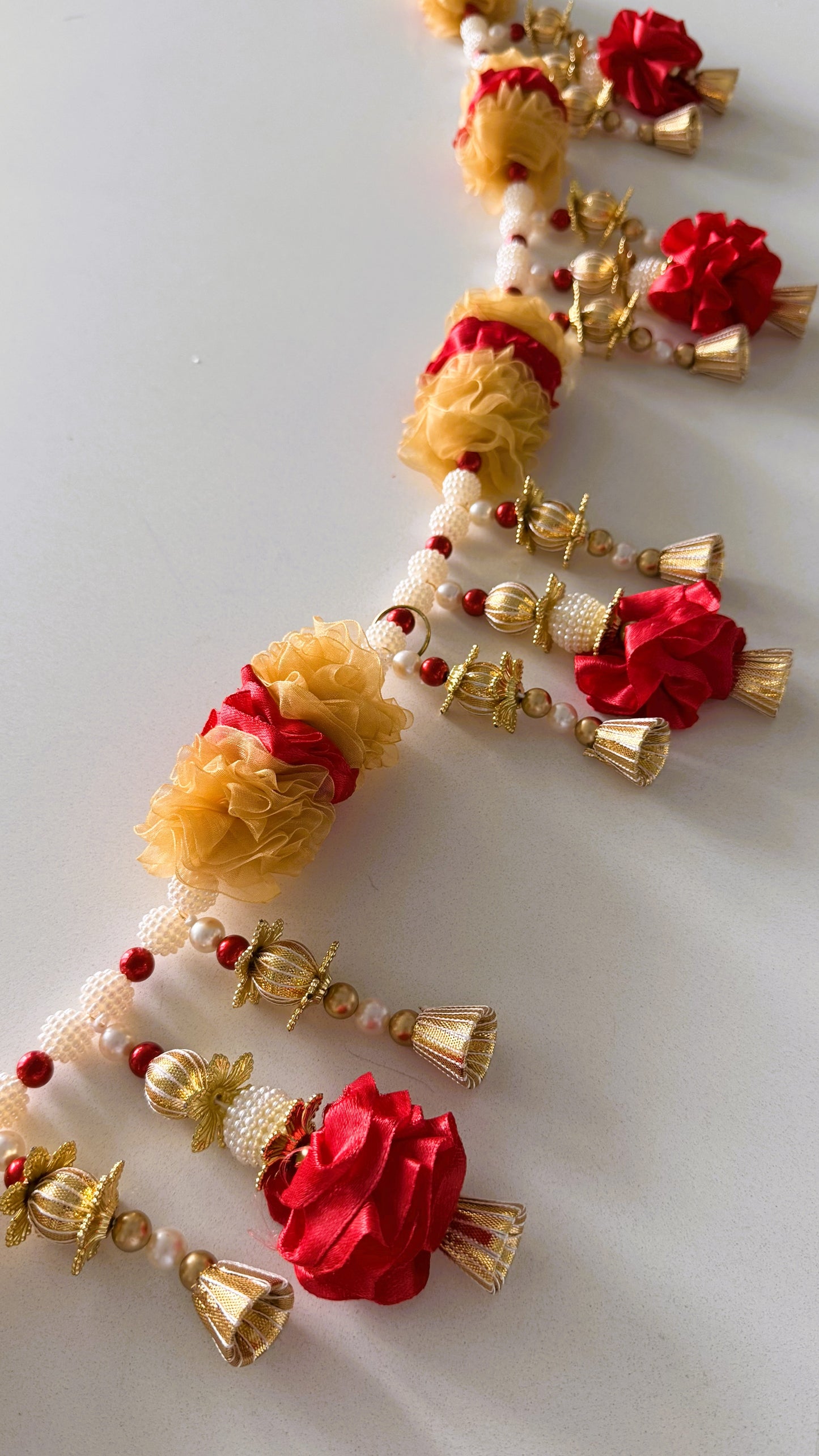 The Temple Bell Ribbon Toran- Red