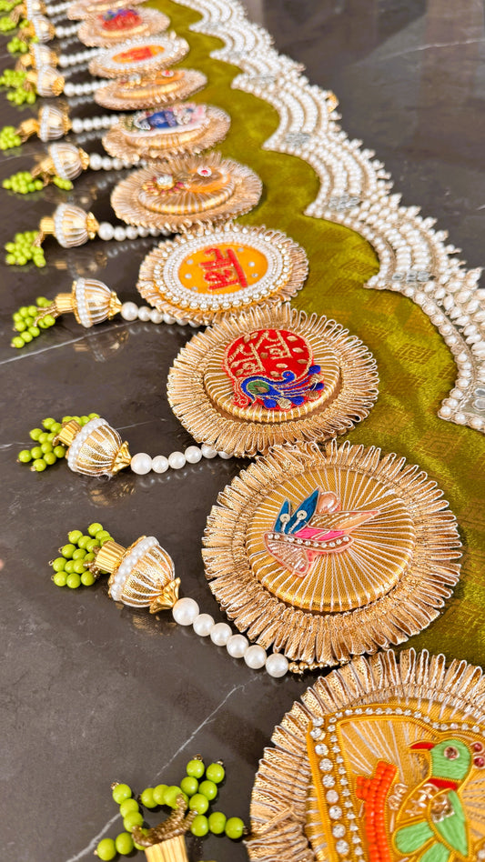 Zari Pearl Toran- Mehendi Green