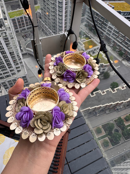 Floral Diya Holder (Pack of 2)