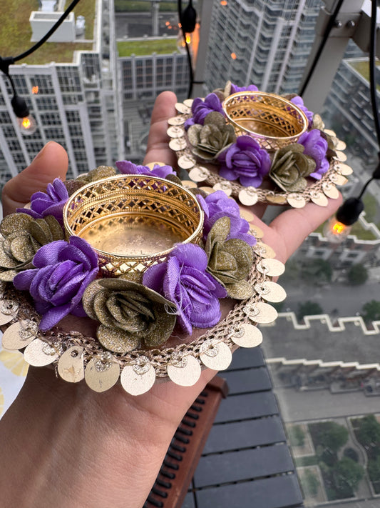 Floral Diya Holder (Pack of 2)