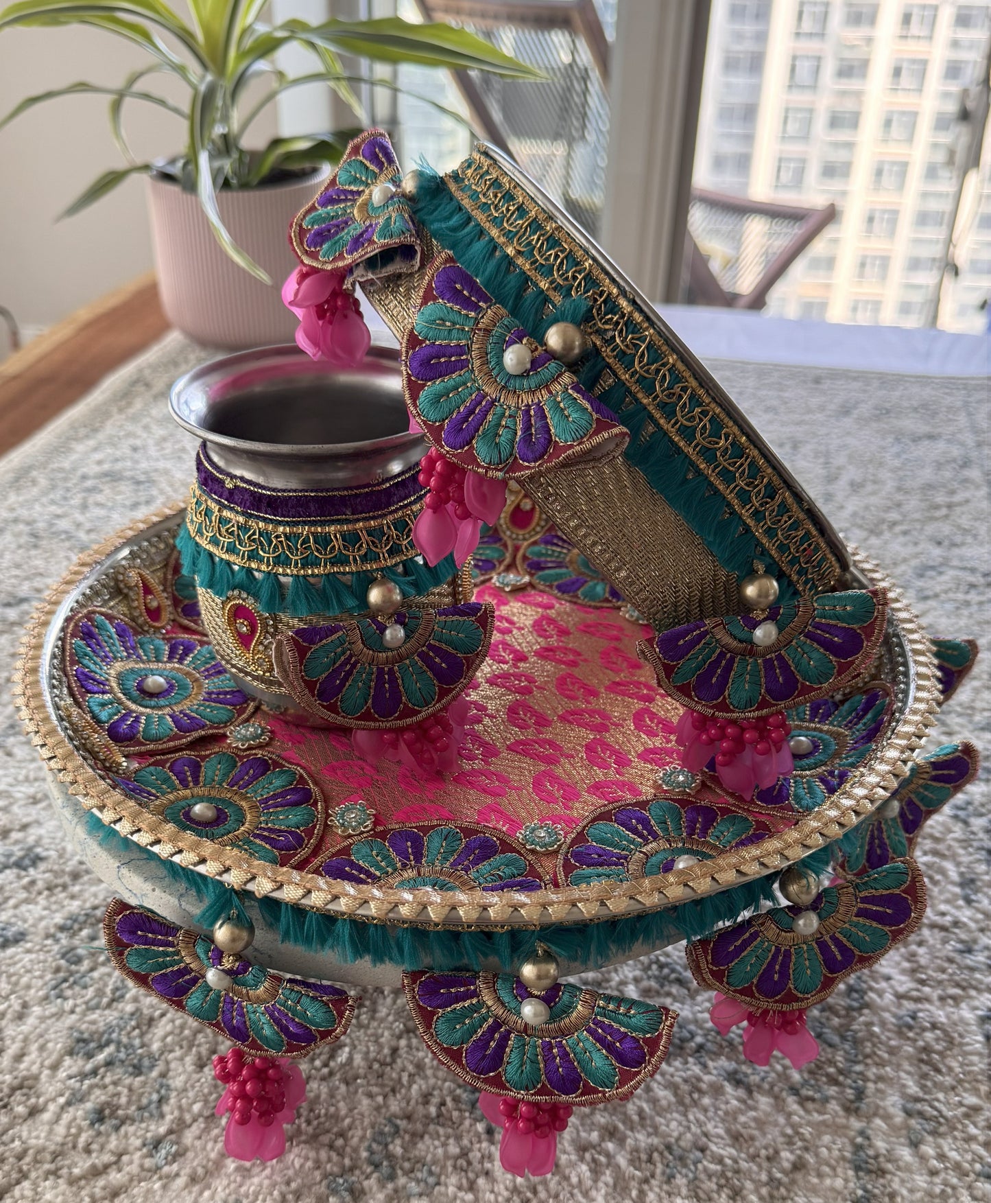 Floral Fusion Karva Chauth Set