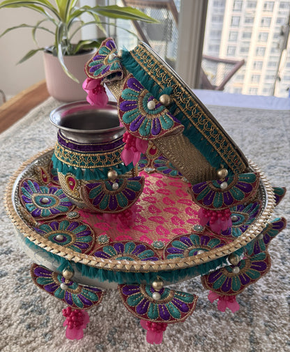 Floral Fusion Karva Chauth Set