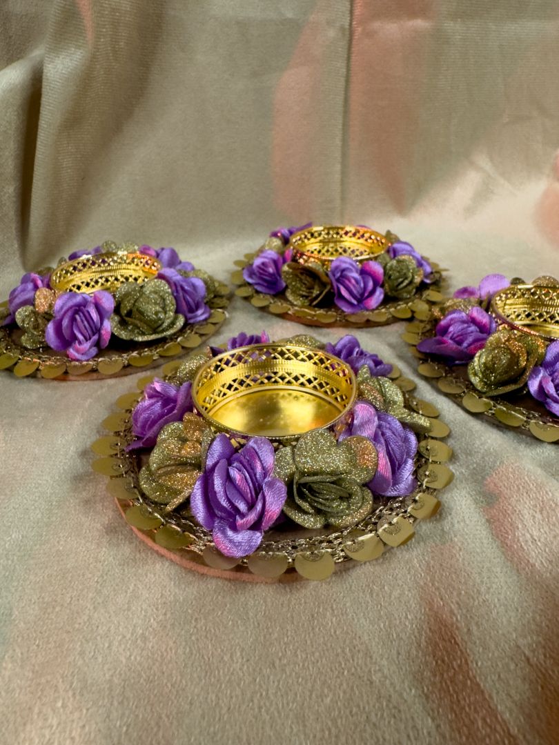 Floral Diya Holder (Pack of 2)