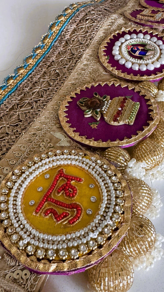 Golden Patti Toran- Lakshmi Ganesh Purple