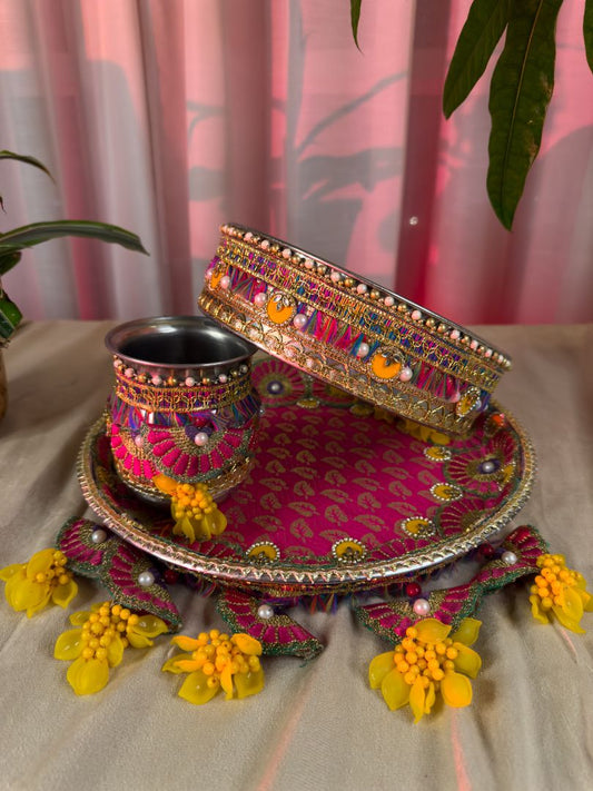 Golden Petal Karva Chauth Set