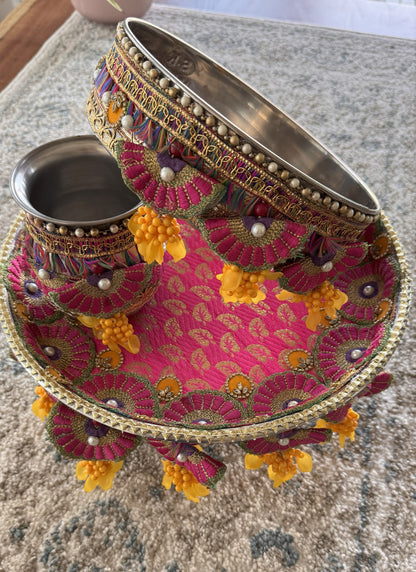 Golden Petal Karva Chauth Set
