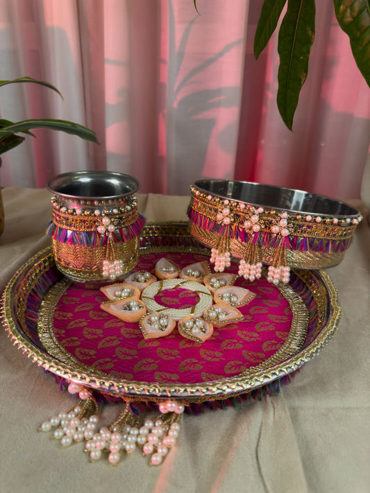 Golden Rose Gota Karva Chauth Set