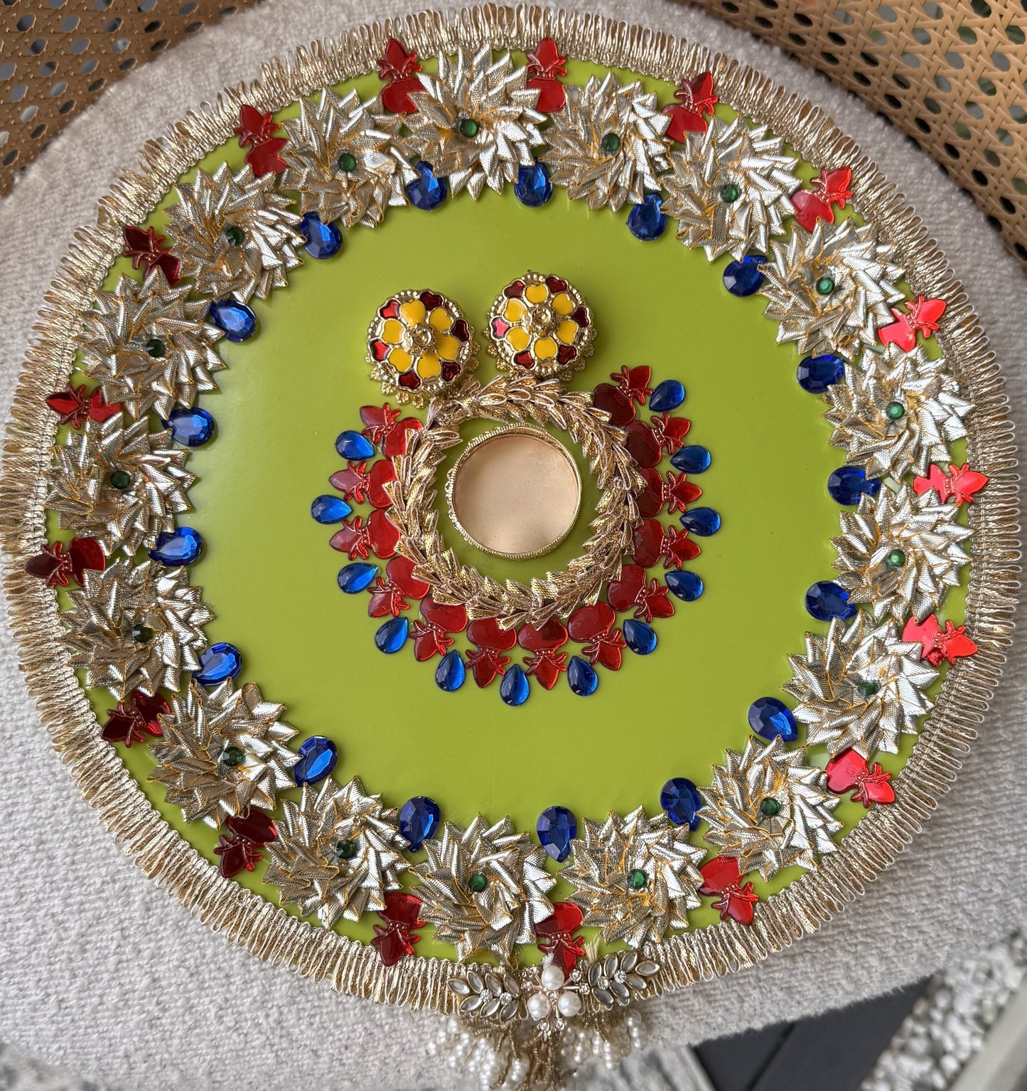 Decorative Plate for Rakhi- Green7