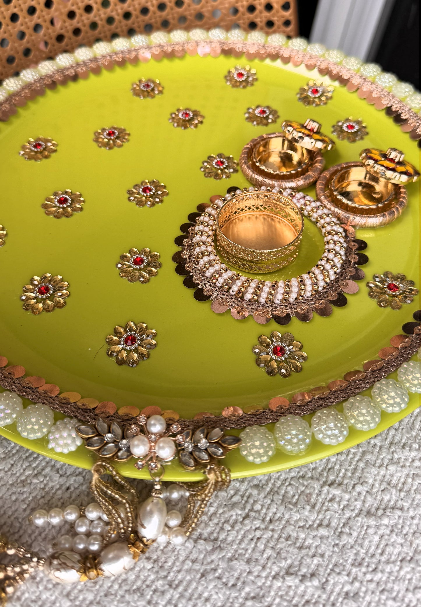Decorative Plate for Rakhi- Green 8