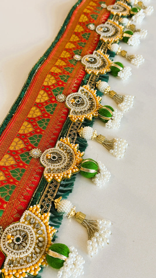 Golden Patti-  Yellow Kundan Half Moon